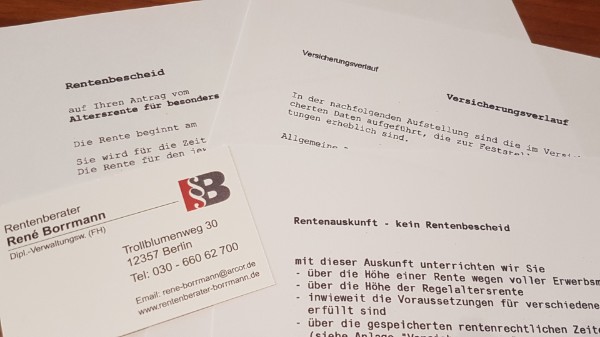 Rentenbescheid und Rentenauskunft Rentenbescheid und Rentenauskunft